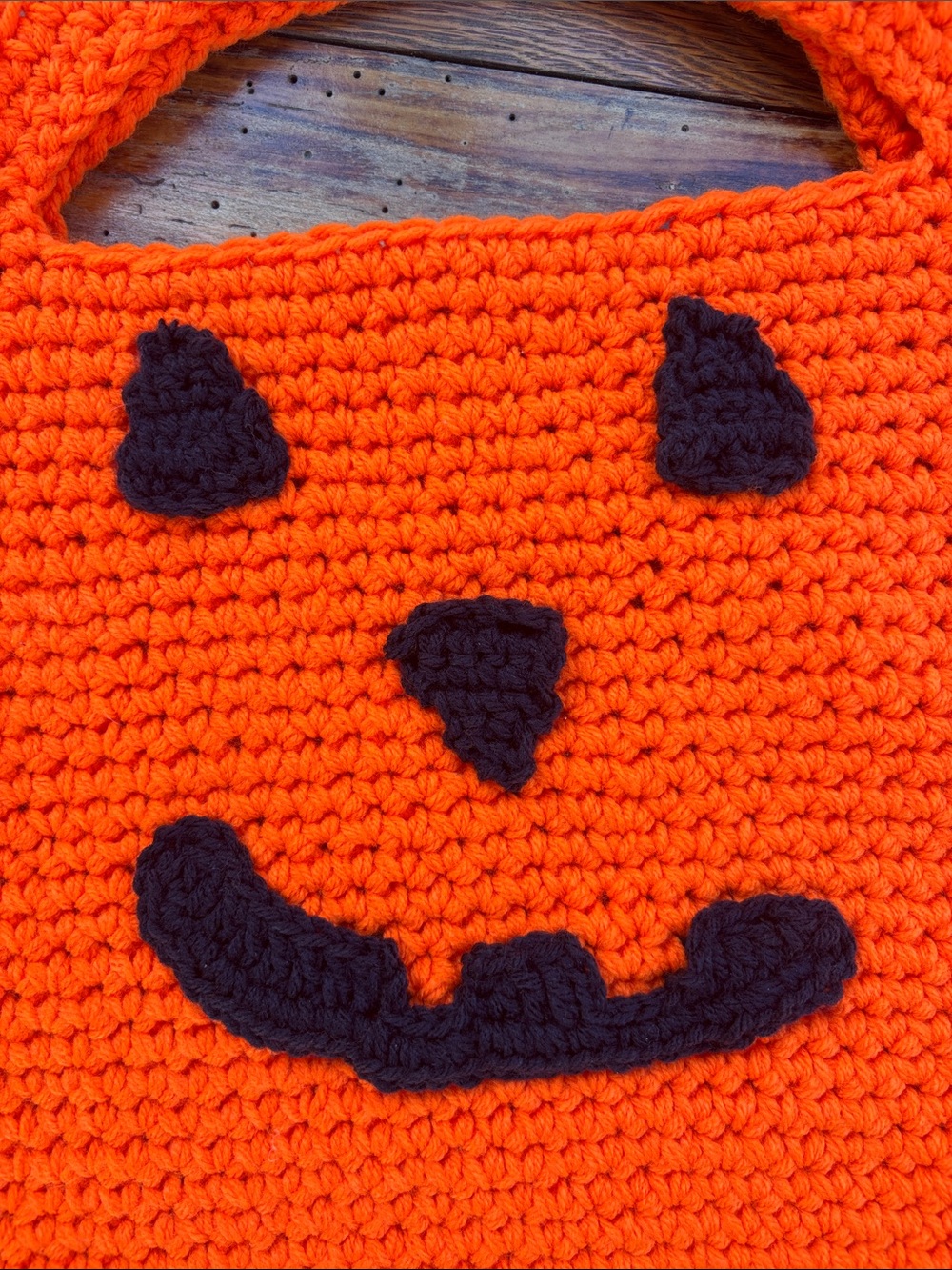 Crochet Kids Pumpkin Trick or Treat Bag - Picture 2 of 4